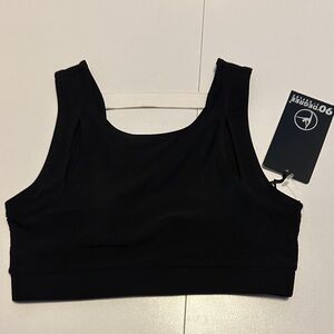 90 Degree By Reflex Black/White Cutout Sports Bra